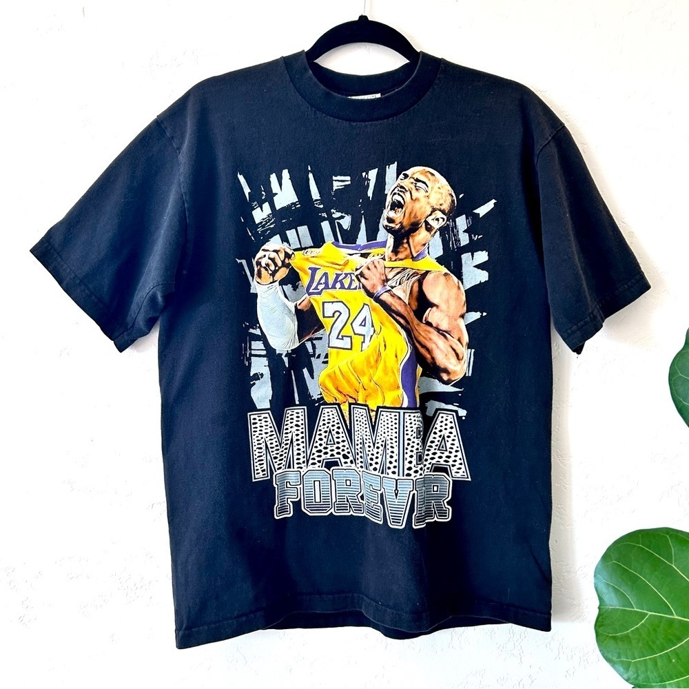KOBE BRYANT Mamba Forever Lakers #24 Heavyweight Cotton T-shirt Size L
